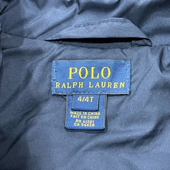 Polo by Ralph Lauren Blue Quilted Vest with Red Logo size 4T - Picture 2 of 3
